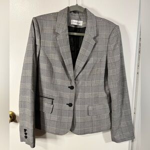 Calvin Klein Black and White Houndstooth Jacket